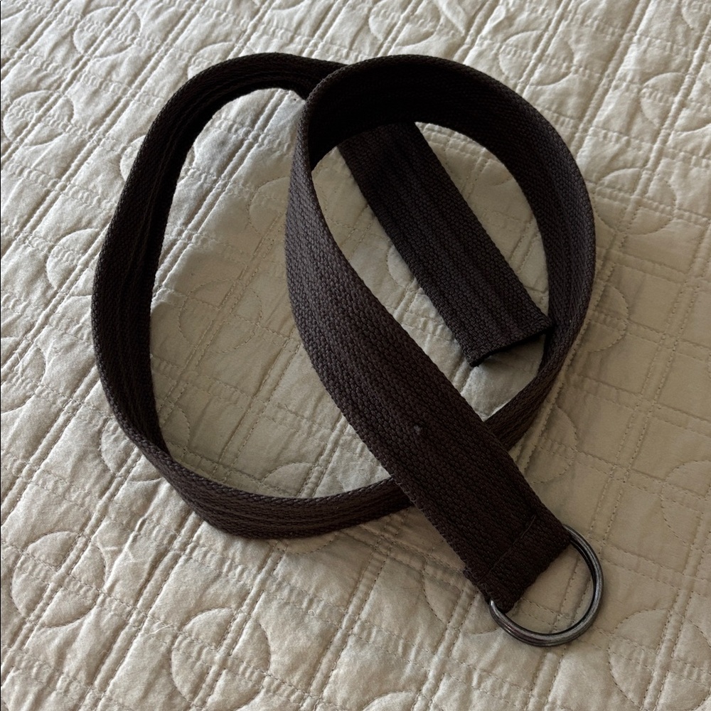 Dark Brown Canvas Adjustable Belt